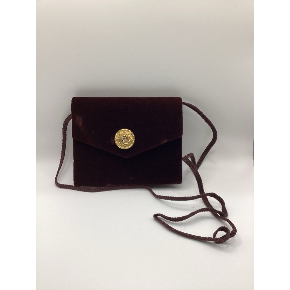 Burgundy Velvet Mini Crossbody Bag